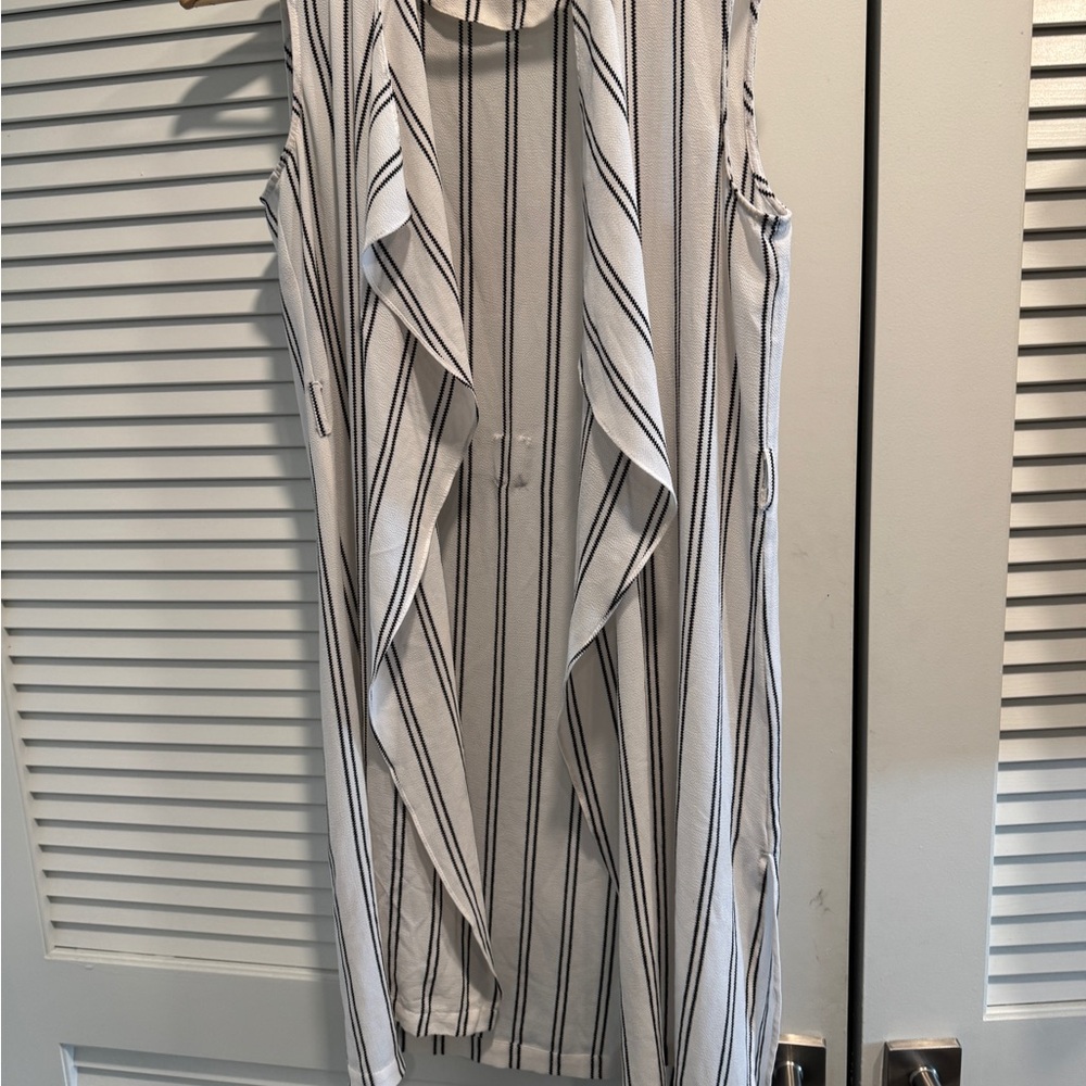 Striped Sleeveless Drape Top